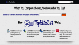What Topratedlists.com website looked like in 2020 (3 years ago)
