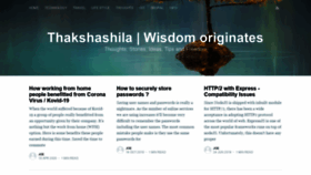 What Thakshashila.com website looked like in 2020 (3 years ago)