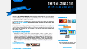 What Thefanlistings.org website looked like in 2020 (4 years ago)