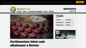 What Tozsdeforum.hu website looked like in 2020 (3 years ago)