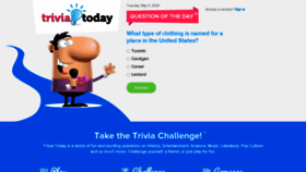 What Triviatoday.com website looked like in 2020 (3 years ago)