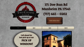 What Twocousinspizzamanheim.com website looked like in 2020 (3 years ago)