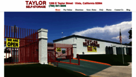 What Taylorselfstorage-vista.com website looked like in 2021 (3 years ago)