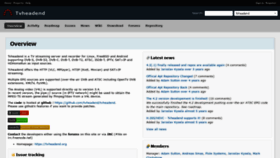What Tvheadend.org website looked like in 2021 (3 years ago)