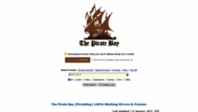What Thepiratesbay.com website looked like in 2021 (3 years ago)