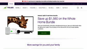 What Telus.com website looked like in 2021 (3 years ago)