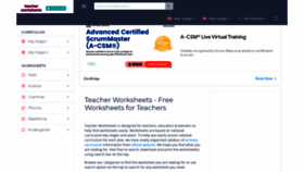 What Teacherworksheets.co.uk website looked like in 2021 (3 years ago)