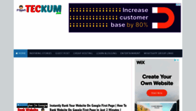 What Teckum.com website looked like in 2021 (3 years ago)