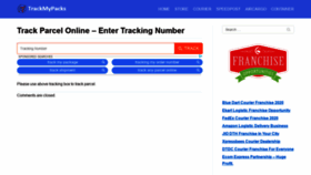 What Trackmypacks.com website looked like in 2021 (3 years ago)