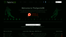 What Thesportsdb.com website looked like in 2021 (3 years ago)