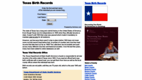 What Texasbirthrecords.net website looked like in 2021 (3 years ago)