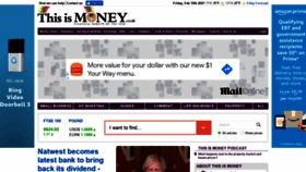 What Thisismoney.co.uk website looked like in 2021 (3 years ago)