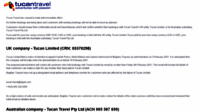 What Tucantravel.com website looked like in 2021 (3 years ago)