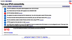 What Test-ipv6.com website looked like in 2021 (3 years ago)