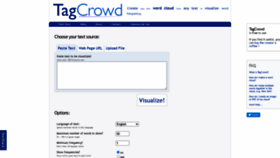 What Tagcrowd.com website looked like in 2021 (3 years ago)