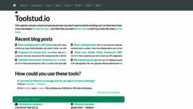 What Toolstud.io website looked like in 2021 (3 years ago)