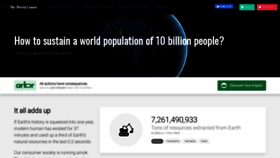 What Theworldcounts.com website looked like in 2021 (3 years ago)