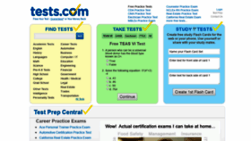 What Tests.com website looked like in 2021 (3 years ago)