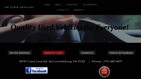 What Tristatevehicles.com website looked like in 2021 (3 years ago)