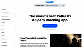 What Truecaller.com website looked like in 2021 (3 years ago)