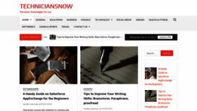 What Techniciansnow.com website looked like in 2021 (3 years ago)