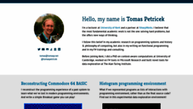 What Tomasp.net website looked like in 2021 (3 years ago)