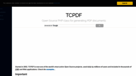 What Tcpdf.org website looked like in 2021 (3 years ago)