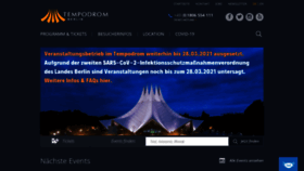 What Tempodrom.de website looked like in 2021 (3 years ago)