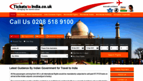 What Ticketstoindia.co.uk website looked like in 2021 (3 years ago)