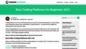 What Tradingplatforms.com website looked like in 2021 (3 years ago)