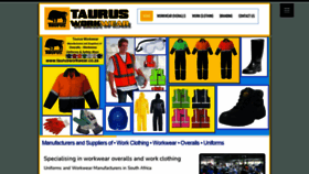 What Taurusworkwear.co.za website looked like in 2021 (2 years ago)