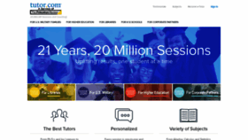 What Tutor.com website looked like in 2021 (4 years ago)