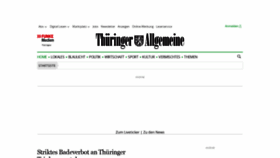 What Thueringer-allgemeine.de website looked like in 2021 (2 years ago)