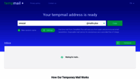 What Tempmail.plus website looked like in 2021 (4 years ago)