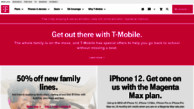 What T-mobile.com website looked like in 2021 (4 years ago)