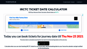 What Ticketdate.in website looked like in 2021 (2 years ago)