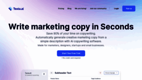 What Texta.ai website looked like in 2021 (3 years ago)