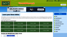 What Timestables.co.uk website looked like in 2021 (2 years ago)