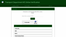 What Transport.kpdata.gov.pk website looked like in 2021 (2 years ago)