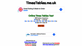 What Timestables.me.uk website looked like in 2021 (2 years ago)