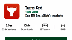 What Tauruscash.com website looked like in 2021 (2 years ago)