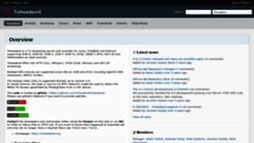 What Tvheadend.org website looked like in 2022 (2 years ago)