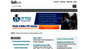 What Tefl.net website looked like in 2022 (2 years ago)
