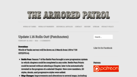 What Thearmoredpatrol.com website looked like in 2022 (2 years ago)