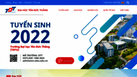 What Tdtu.edu.vn website looked like in 2022 (2 years ago)