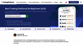 What Tradingplatforms.com website looked like in 2022 (2 years ago)