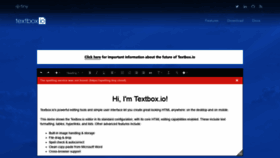 What Textbox.io website looked like in 2022 (3 years ago)