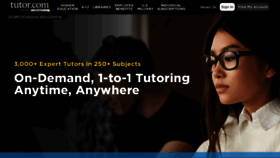 What Tutor.com website looked like in 2022 (3 years ago)