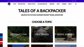 What Talesofabackpacker.com website looked like in 2022 (1 year ago)