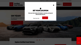 What Toyotacertified.com website looked like in 2022 (1 year ago)